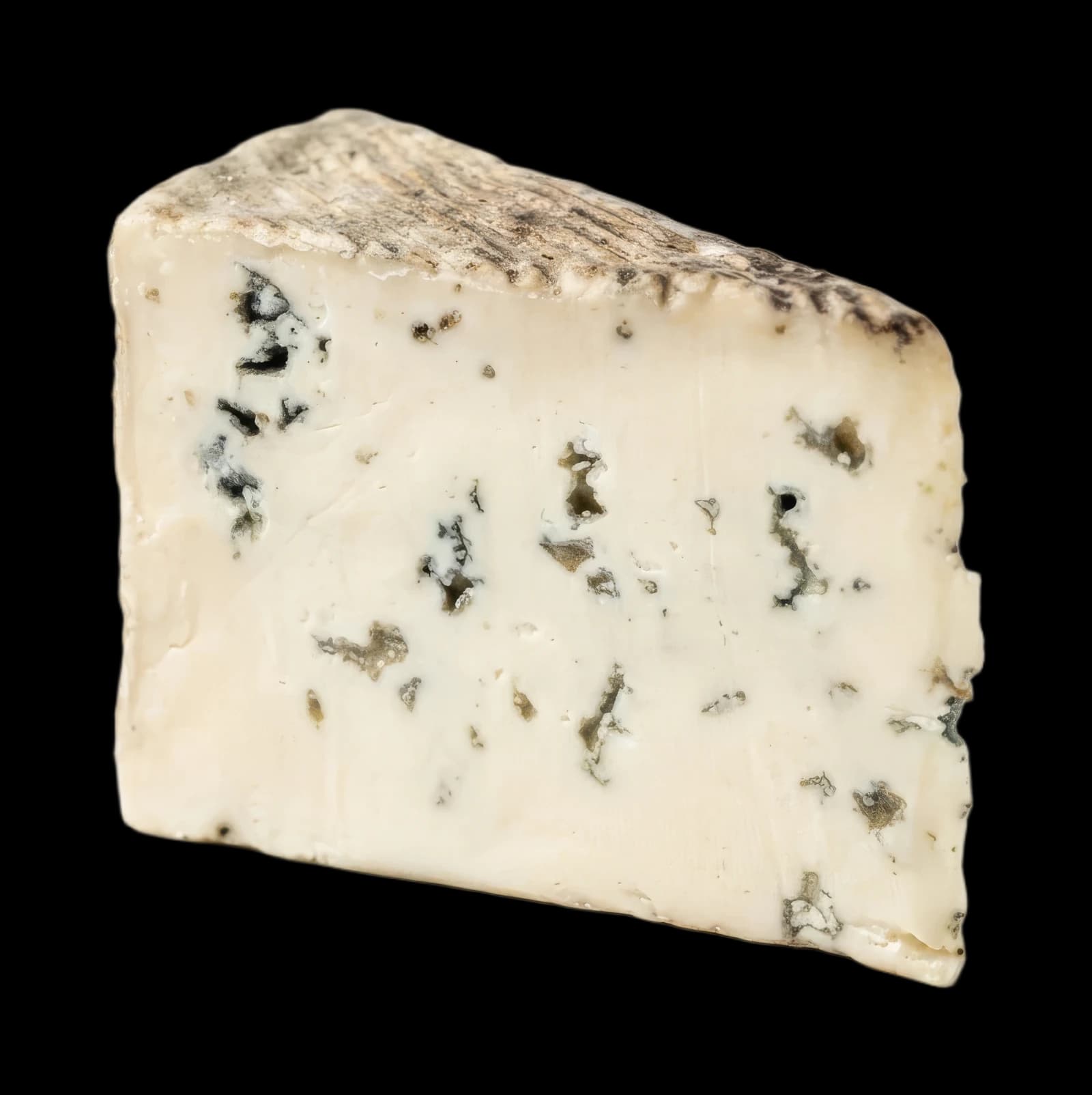 A wedge of La Moutonnière sheep's milk blue