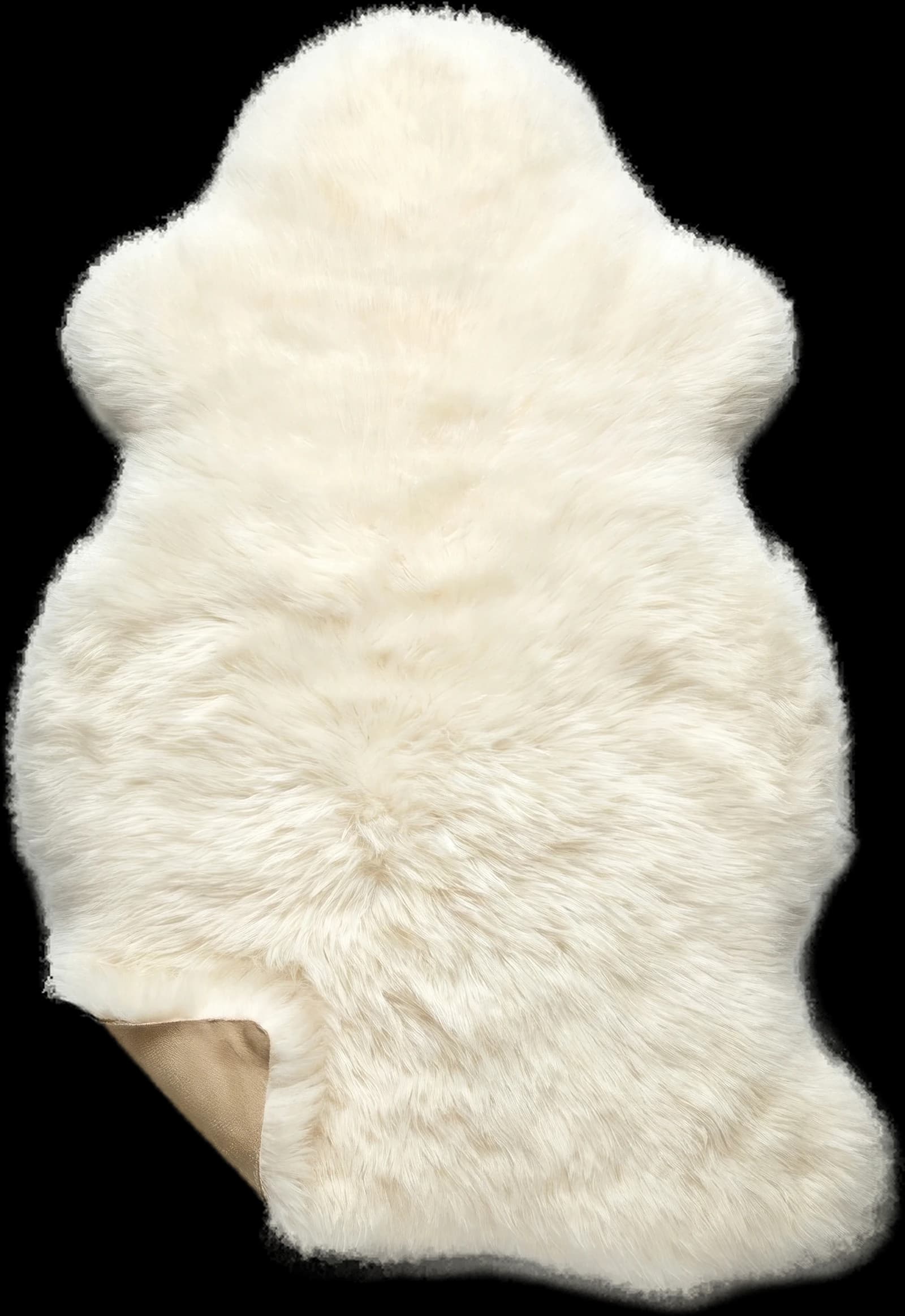 Sheepskin from the creamery, natural white wool