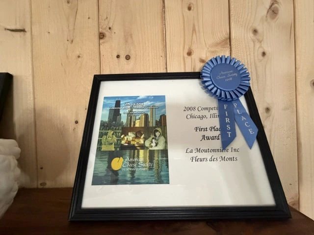 American Cheese Society 2008 diploma, Chicago IL, 1st place Fleurs des Monts, photographed